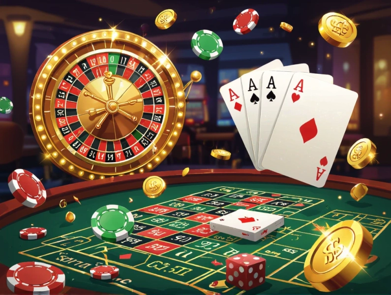 Roulette und Poker